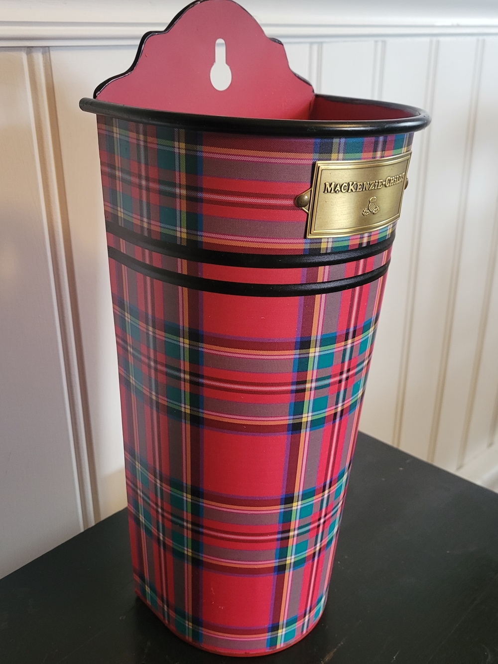 Mackenzie-Childs Tartan Wall Bucket - Picture 2 of 5